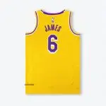 ست رکابی و شلوارک بسکتبال لیکرز زرد-لبران جیمز 6اريجينال-نایکی