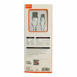 کابل فست شارژ پی وی سی USB به Type-C بیوا (Biva) مدل C-02T طول 1.2 متر، ارسال رایگان