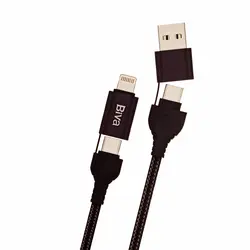 کابل فست شارژ کنفی بیوا (Biva) مدل C-05 4in1 طول 1.5 متر، 60 وات، ارسال رایگان