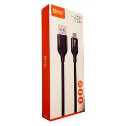 کابل فست شارژ کنفی USB به Type-C بیوا (Biva) مدل C-04T طول 1.2 متر، 100 وات، ارسال رایگان