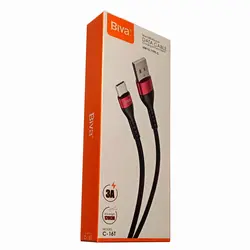 کابل فست شارژ کنفی USB به Type-C بیوا (Biva) مدل C-16T طول 1.2 متر، ارسال رایگان