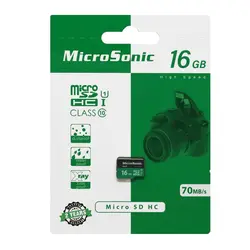 کارت حافظه میکروسونیک مدل Micro SDHC U1 ظرفیت ۱۶ گیگابایت