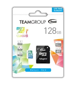 کارت حافظه تیم گروپ مدل Micro SDXC C10 U3 ظرفیت ۱۲۸ گیگابایت - فروشگاه اینترنتی حبیب بابا