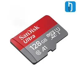 کارت حافظه microSDHC سن دیسک مدل Ultra A1 کلاس 10 سرعت 80MBps همراه با آداپتور SD ظرفیت 128 گیگابایت