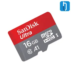 کارت حافظه microSDHC سن دیسک مدل Ultra A1 کلاس 10 سرعت 80MBps همراه با آداپتور SD ظرفیت 16 گیگابایت