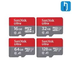 کارت حافظه microSDHC سن دیسک مدل Ultra A1 کلاس 10 سرعت 80MBps همراه با آداپتور SD ظرفیت 16 گیگابایت