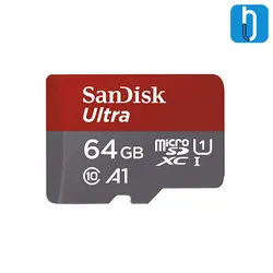 کارت حافظه microSDHC سن دیسک مدل Ultra A1 کلاس 10 سرعت 80MBps همراه با آداپتور SD ظرفیت 64 گیگابایت