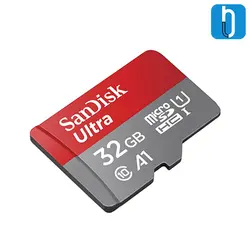 کارت حافظه microSDHC سن دیسک مدل Ultra A1 کلاس 10 سرعت 80MBps همراه با آداپتور SD ظرفیت 32 گیگابایت