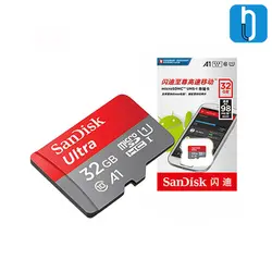 کارت حافظه microSDHC سن دیسک مدل Ultra A1 کلاس 10 سرعت 80MBps همراه با آداپتور SD ظرفیت 32 گیگابایت