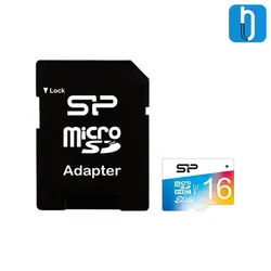 کارت حافظه microSDHC سیلیکون پاور مدل UHS-I کلاس 10 همراه با آداپتور SD ظرفیت 16 گیگابایت