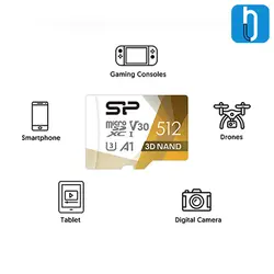 کارت حافظه microSDXC سیلیکون پاور مدل Superior Pro کلاس 10 100MBps سرعت UHS-I U3 همراه با آداپتور SD ظرفیت 512 گیگابایت