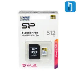 کارت حافظه microSDXC سیلیکون پاور مدل Superior Pro کلاس 10 100MBps سرعت UHS-I U3 همراه با آداپتور SD ظرفیت 512 گیگابایت