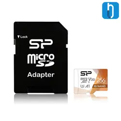 کارت حافظه microSDXC سیلیکون پاور مدل Superior Pro کلاس 10 100MBps سرعت UHS-I U3 همراه با آداپتور SD ظرفیت 256 گیگابایت