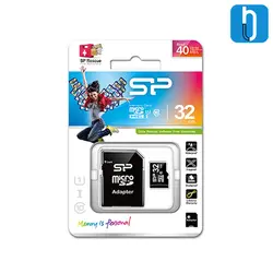 کارت حافظه microSDHC سیلیکون پاور مدل UHS-I کلاس 10 همراه با آداپتور SD ظرفیت 32 گیگابایت
