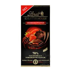 شکلات تلخ ۷۰ درصد با موس و مغز توت فرنگی فلفل ۱۵۰ گرم لینت - lindt