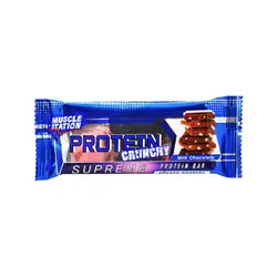 پروتئین بار شکلات شیری و برنجک ۴۰ گرم کرانچی ماسل - muscle station