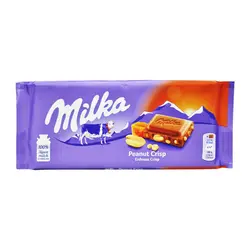 شکلات شیری با کارامل و بادام زمینی ۹۰ گرم میلکا - milka