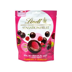 شکلات تلخ با مغز رزبری و کرنبری ۱۶۰ گرم سنسیشن لینت - lindt