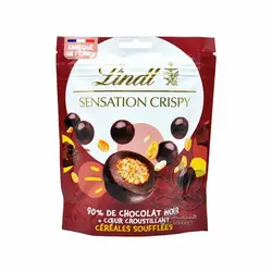 شکلات تلخ با مغز کریسپی ۱۴۰ گرم سنسیشن لینت - lindt