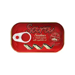 کنسرو ماهی ساردین در روغن سبزیجات ۱۲۵ گرم سارا - sara