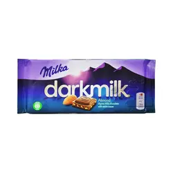 شکلات شیری دارک با بادام ۸۵ گرم میلکا - milka