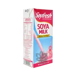 شیر سویا با طعم توت فرنگی ( وگان ) ۱ لیتر سوی فرش - soyfresh