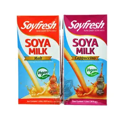 شیر سویا با طعم توت فرنگی ( وگان ) ۱ لیتر سوی فرش - soyfresh