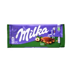 شکلات شیری با تکه های فندق ۱۰۰ گرم میلکا - milka