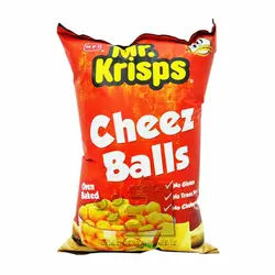 پفک پنیری توپی ( بدون گلوتن ) ۸۰ گرم مستر کریسپ - mr.krisps