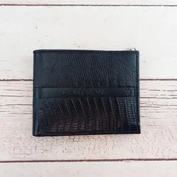 کیف پول جیبی مردانه چرم طبیعی منت کد M06 (مشکی)
