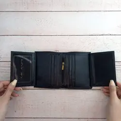 کیف پول جیبی مردانه چرم طبیعی میلانو کد M05 (مشکی)