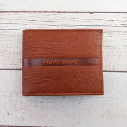 کیف پول جیبی مردانه چرم طبیعی منت کد M06 (عسلی)