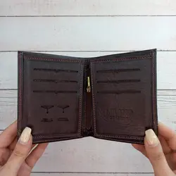 کیف پول جیبی مردانه چرم طبیعی میلانو کد M05 (قهوه ای)