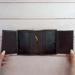 کیف پول جیبی مردانه چرم طبیعی میلانو کد M05 (قهوه ای)