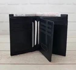 کیف پول جیبی مردانه چرم طبیعی Pierre Cardin کد p02 (مشکی)