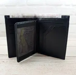 کیف پول جیبی مردانه چرم طبیعی Pierre Cardin کد p02 (مشکی)