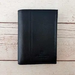 کیف پول جیبی مردانه چرم طبیعی Pierre Cardin کد p01 (مشکی)