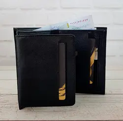 کیف پول جیبی مردانه چرم طبیعی Pierre Cardin کد p01 (مشکی)