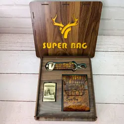 ست هدیه چرم طبیعی مردانه super bag