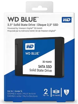 حافظه SSD اینترنال وسترن دیجیتال ظرفیت 2 ترابایت مدل WD Blue 3D NAND SATA III 2.5