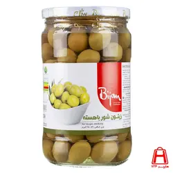 زیتون شور شیشه با هسته 680 گرمی(معمولی) بیژن
