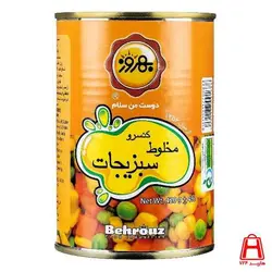 کنسرو مخلوط سبزیجات 420 گرمی بهروز
