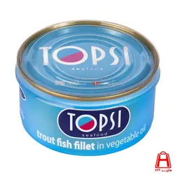 کنسرو ماهی قزل آلا در روغن180گرمی Topsi | هایپر ۷۲۴