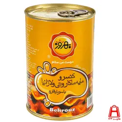 کنسرو مایه ماکارونی ولازانیا با سویا و قارچ 390 گرمی بهروز