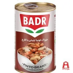 کنسرو لوبیا چیتی با قارچ بدر 430 گرمی