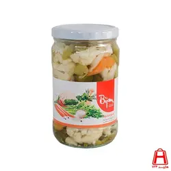 ترشی مخلوط شور بیژن 670 گرمی