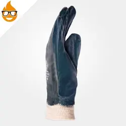 دستکش مواد نفتی HOUSHENG مچ کش بافت سرمه ای