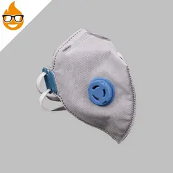 ماسک سوپاپ ‌دار تاشو کربن اکتیو طوسی
