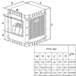 کولر آبی آبسال ACDC80 پشت بامی 8000 | هایپر تخفیفان