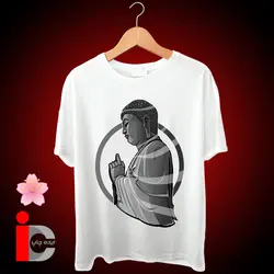 تیشرت سفید نخی طرح بودا